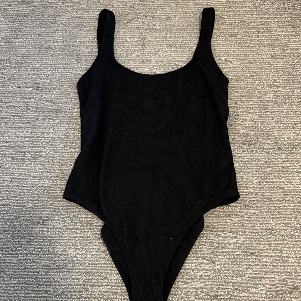 Black Cheeky Scoop Back Swimsuit